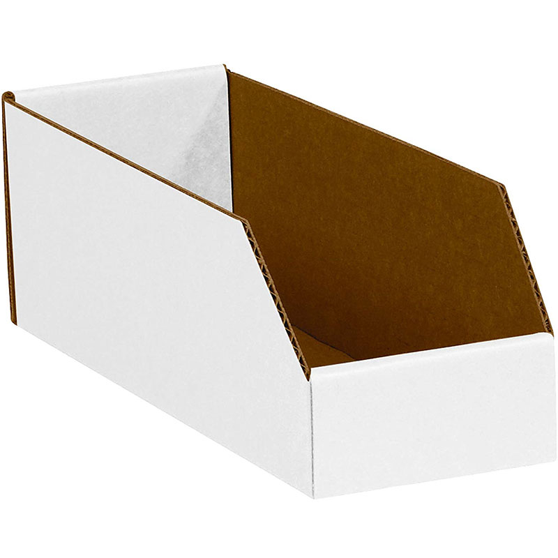4" x 12" x 4 1/2" White Open Top Bin Box