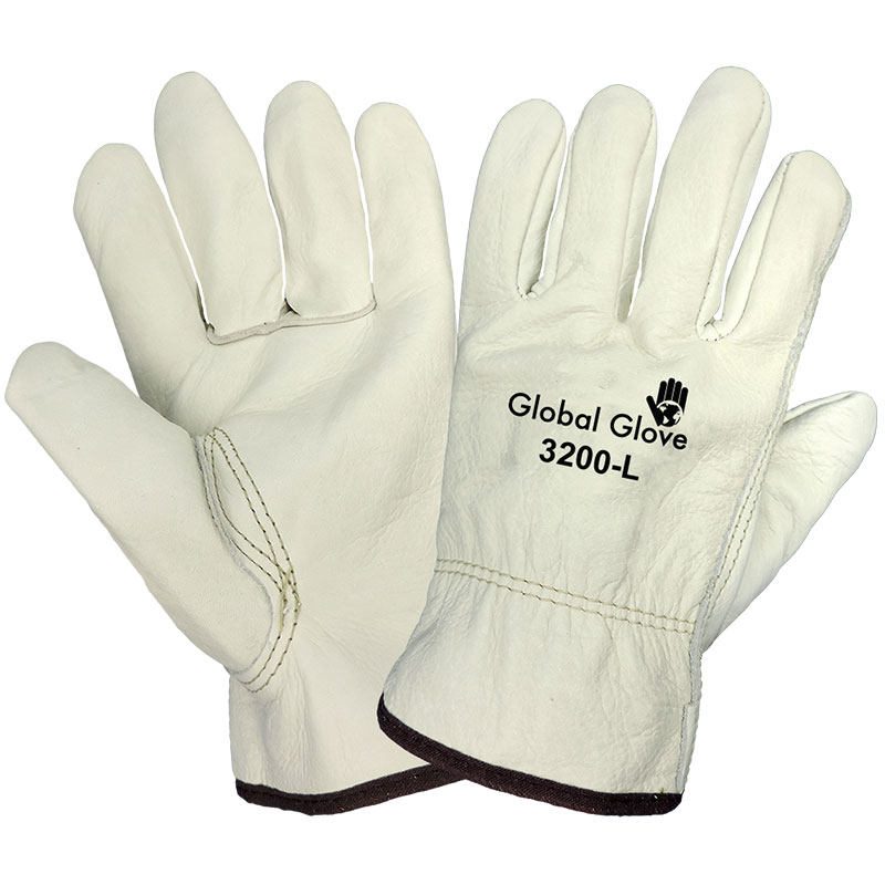 Pig Grain Leather Driver Glove, Large, 12 Pair/Pkg
