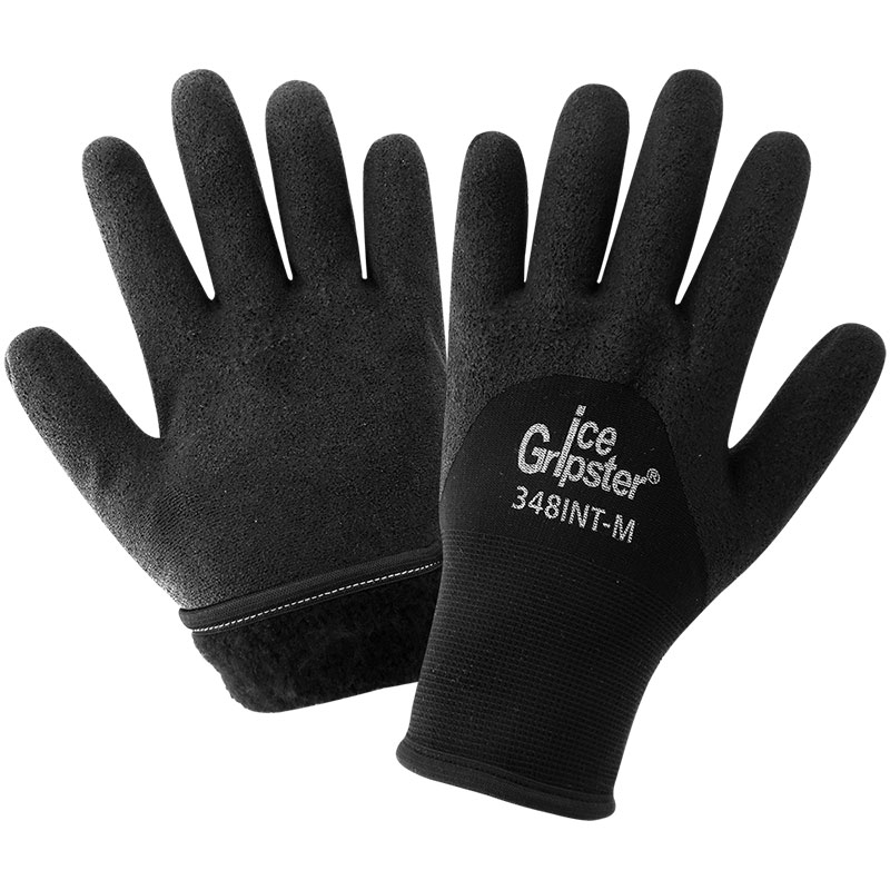 Ice Gripster® 348 Double Layer gloves. Color - Black, Medium, 12 Pair/Pkg