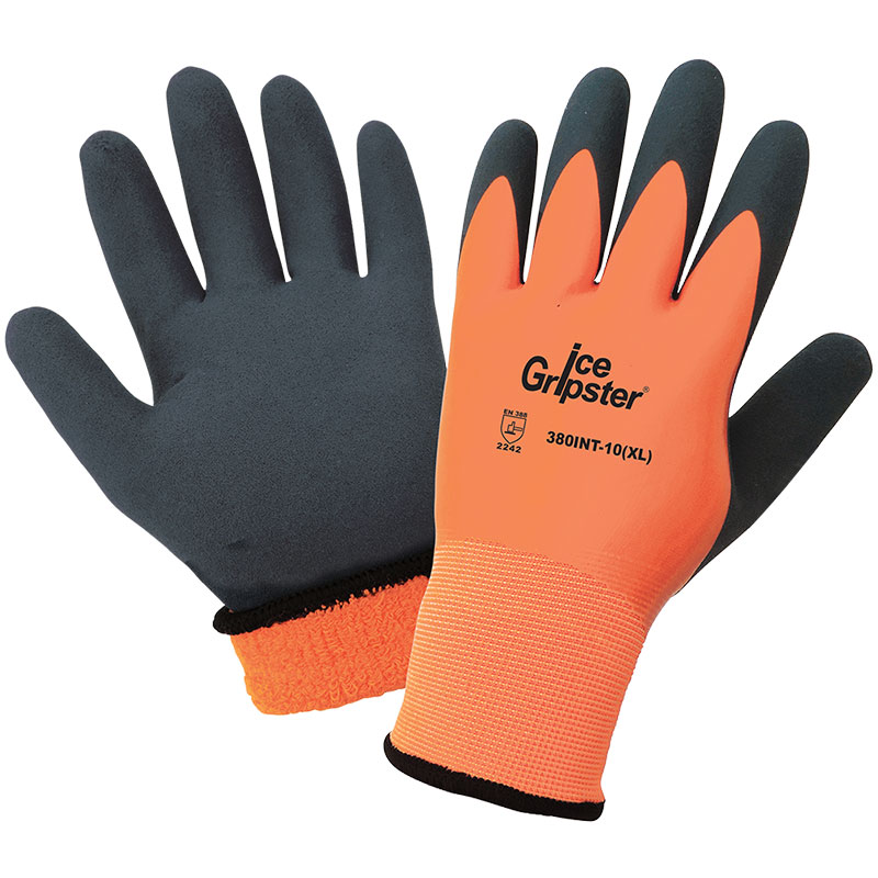 Ice Gripster® - High-Visibility Water Resistant Low Temperature Gloves. Large 12/Pkg