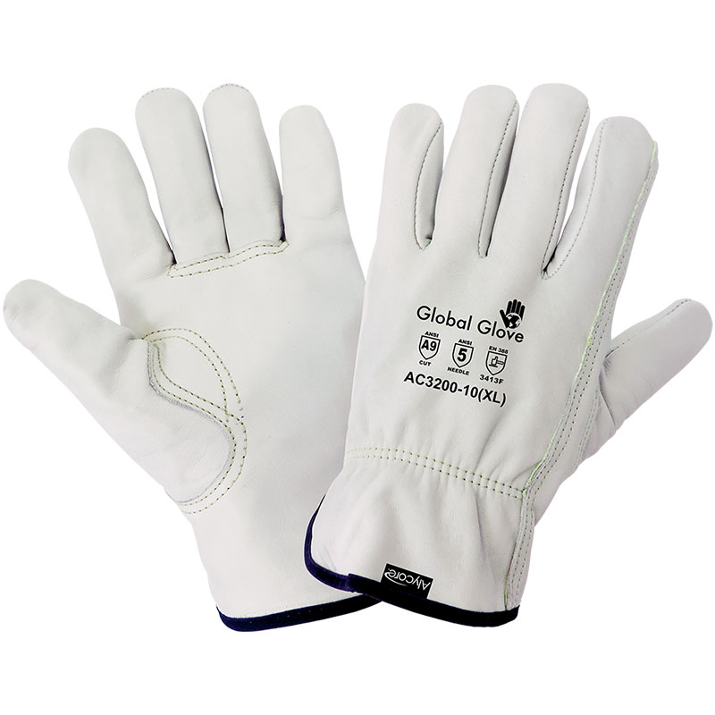 Alycore Cut and Hypodermic Needle Resistant Gloves, ANSI Cut Level A9 And A7, Medium, 1 Pair