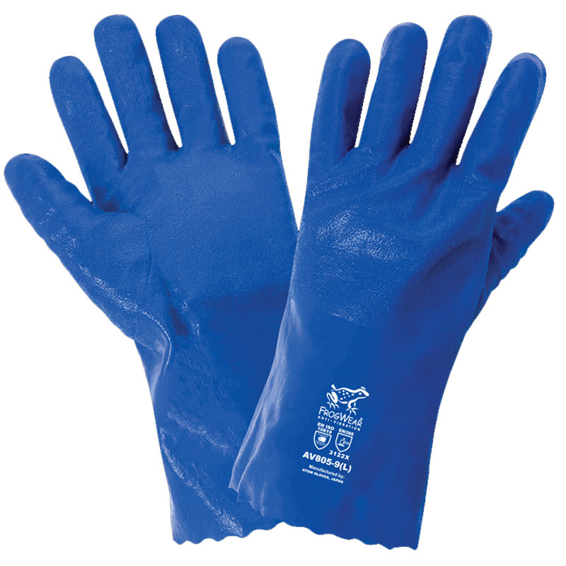 Frogwear® Anti Vibration Chemical Handling Gloves, Large, 12 Pair/Pkg