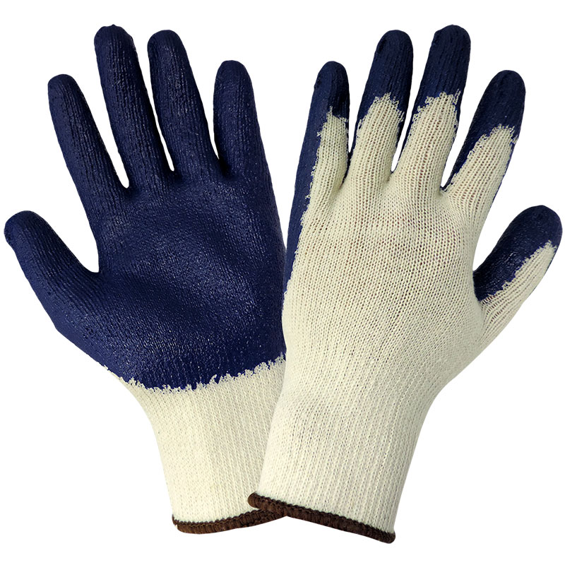 Economy Blue Coated Nitrile Glove on Medium Weight String Knit - Large, 12/Pair/Pkg