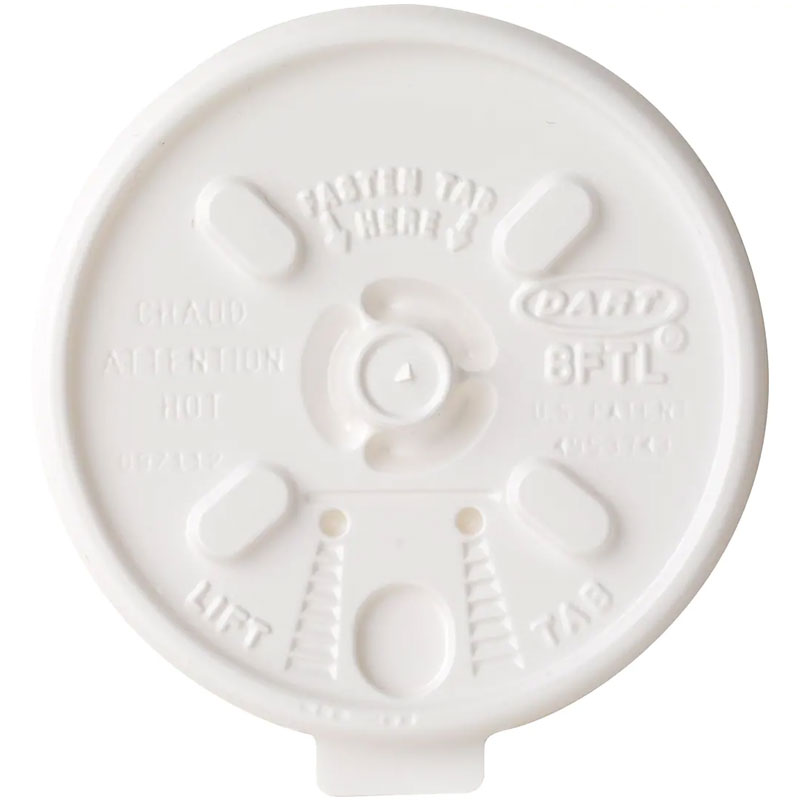 Dart Plastic Lift N' Lock™ Cup Lids. White. 1000/Cs