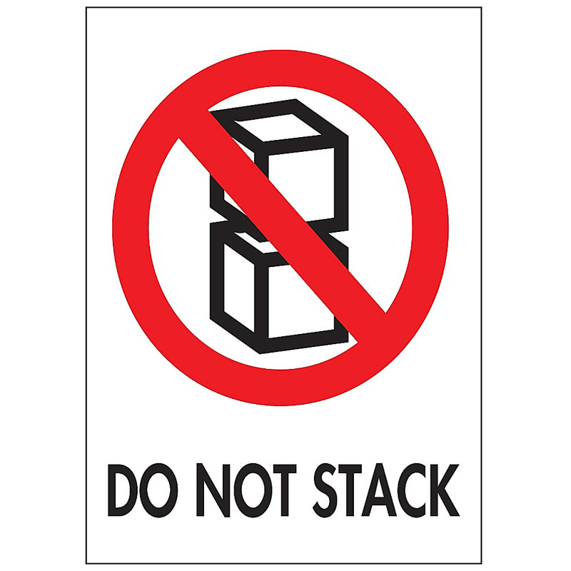 3" x 4" - "Do Not Stack" Label (International). 500/Roll