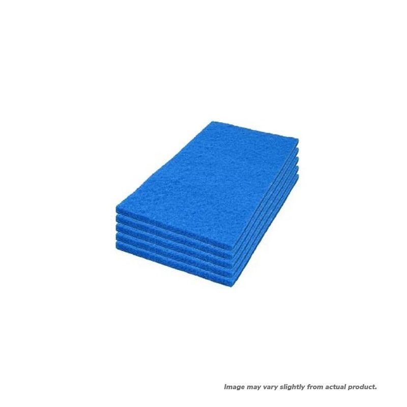 14" x 20" Blue Square Edge Floor Pads, 5/Cs