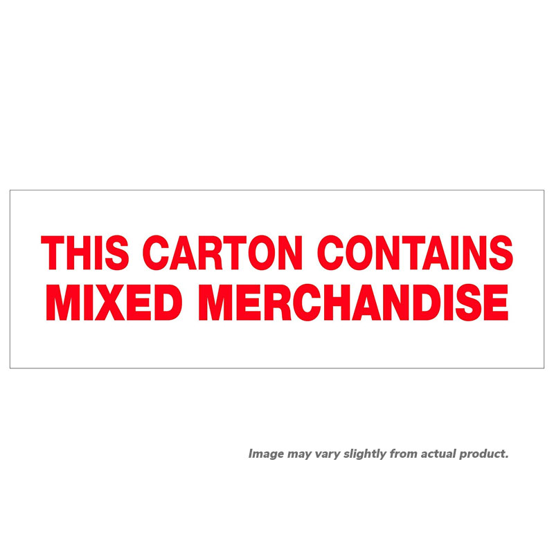 2" x 110 yds. "Mixed Merchandise" pre-printed tape. 36/cs