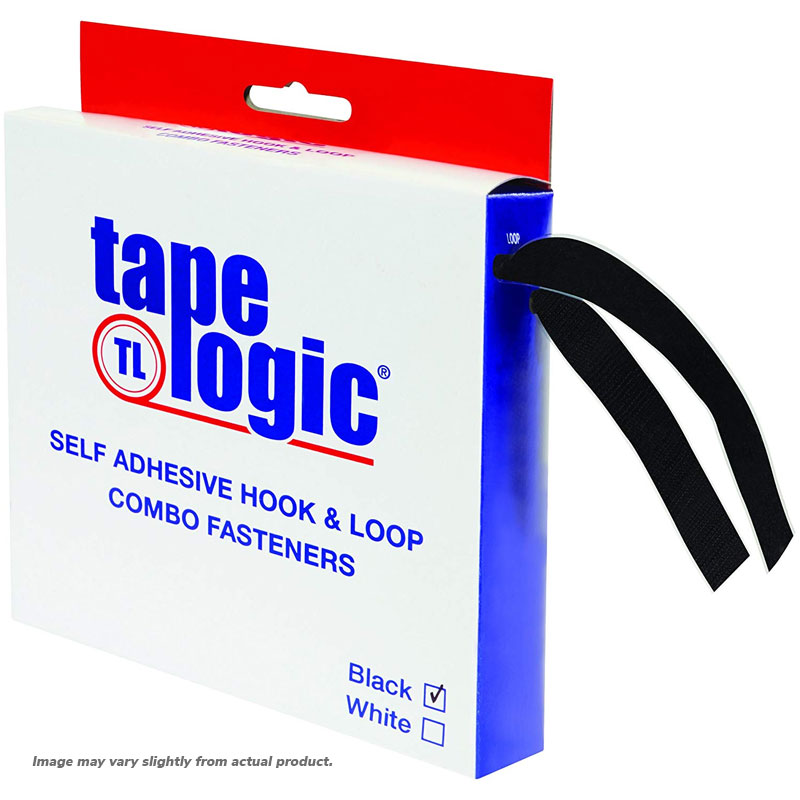 1" x 15' Strips. Black Velcro Tape by Tape Logic. 1/C