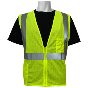 Class 2 Mesh Reflective Lime Safety Vest -  Large 1/Ea