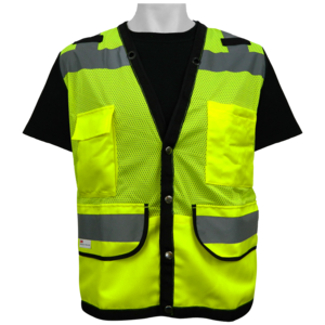 Reflective Class 2 Safety Surveyors Vest with Ipad/tablet pocket. Size Large. 1/Ea