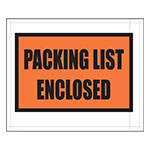 4.5" x 5.5" Orange "Packing List Enclosed" Envelopes