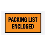 7" x 5.5" Orange "Packing List Enclosed" Envelope, Full Face