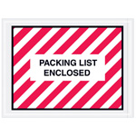 4.5" x 6" Red (Striped) "Packing List Enclosed" Envelopes