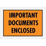 5-1/4" x 7-1/2" Orange "Important Documents Enclosed" Envelopes