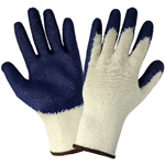 Blue Latex Medium Weight String Knit Glove - Large, 12/Pair/Pkg