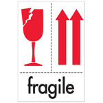 4" x 6" - "Fragile" Label (International). 500/Roll