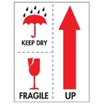 3" x 4" - "Keep Dry Fragile" Label (International). 500/Roll