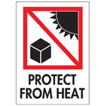 3" x 4" - "Protect From Heat" Label (International). 500/Roll