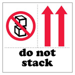4" x 4" - "Do Not Stack" Label (International). 500/Roll