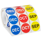 2" Circle Months of the Year Label Kit. 500 labels/Roll.