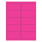 4" x 2" Fluorescent Pink Rectangle Laser Labels. 10 Labels/Sheet, 1000 Labels/Cs