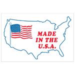 3" x 4" Made In the USA Label. 500/Roll
