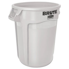 Brute® Round Container. 10 Gallon. White. 1/Ea