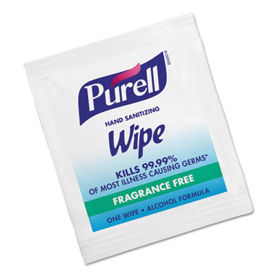 Purell Sanitizing Hand Wipes, individually packaged. 1000/Cs