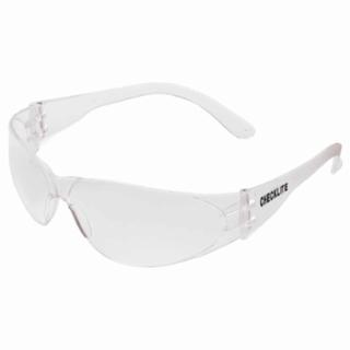 Crews Checklite Safety Glasses, Clear Lens, Scratch-Resistant, Clear Frame, 1/Ea