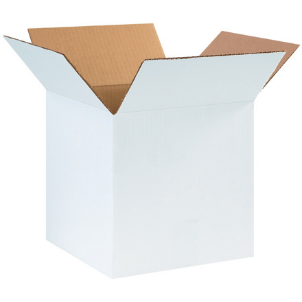 10" x 10" x 10" White Corrugated Box