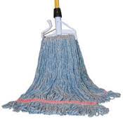 Launder-Rite Wet Mop, Large. Blue. 12/Cs