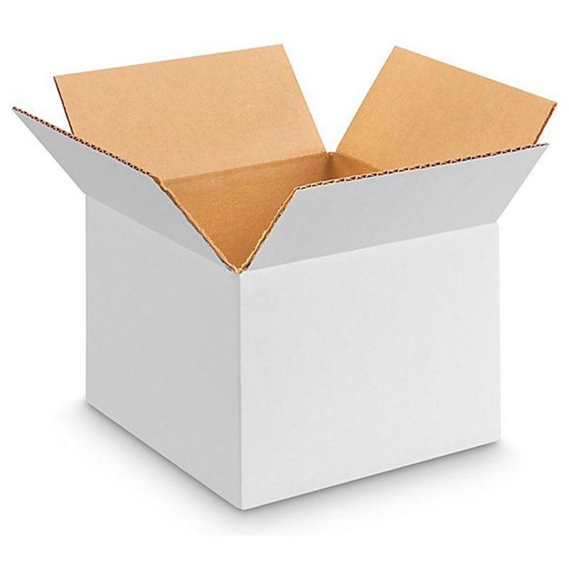 8" x 8" x 6" White Corrugated Box