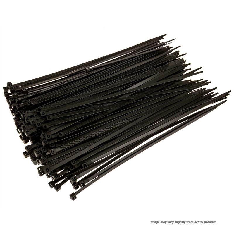 11" x .19"W x 50 Lb. Tensile. Black UV Cable Ties. 1000/Cs