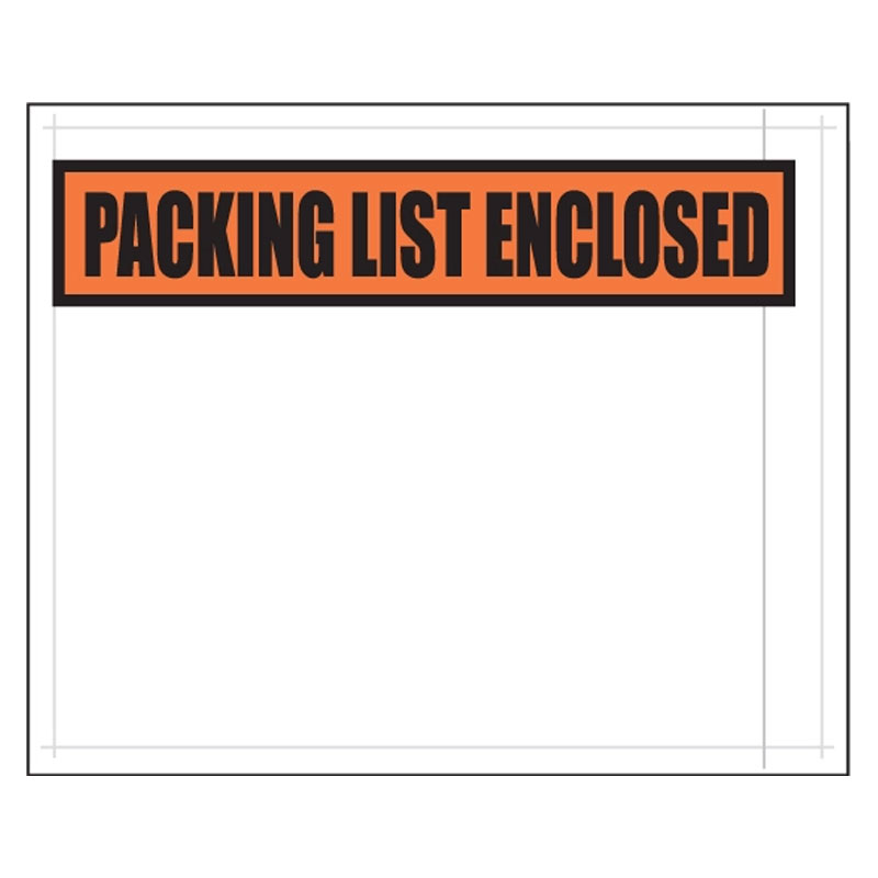 4.5" x 5.5" Orange "Packing List Enclosed" Envelope