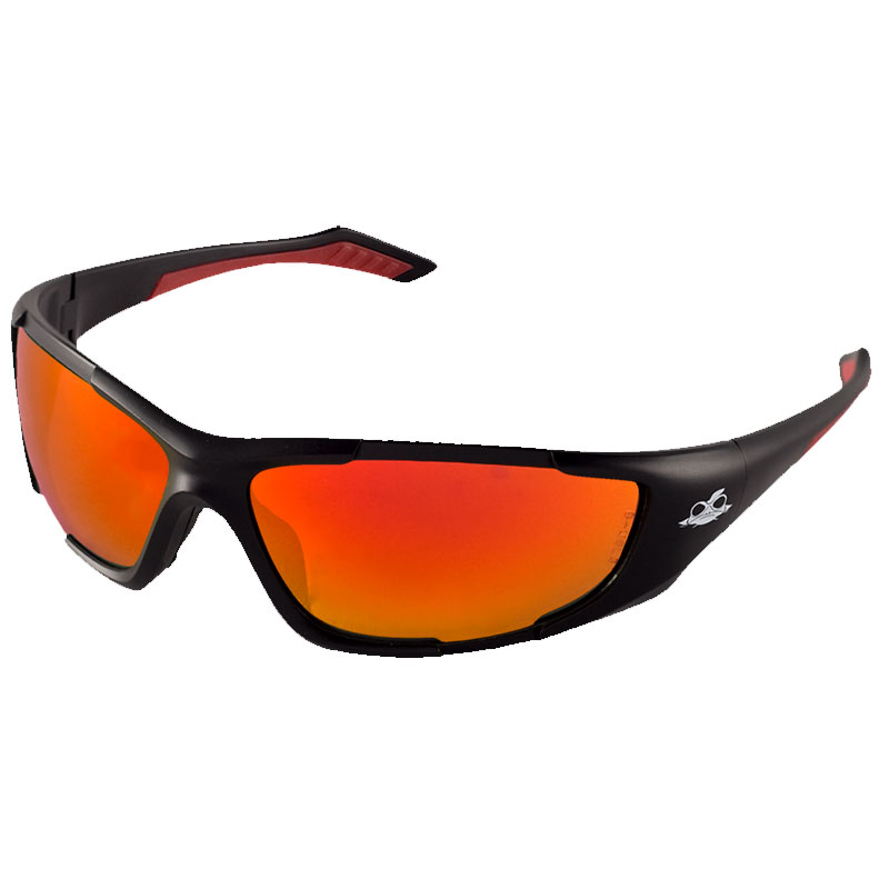 Javelin Precision Lens Safety Glasses. Lens: Full Red Mirror. Frame: Matte Black, 12/Cs Javelin Precision Lens Safety Glasses. Lens: Full Red Mirror. Frame: Matte Black, 12/Cs