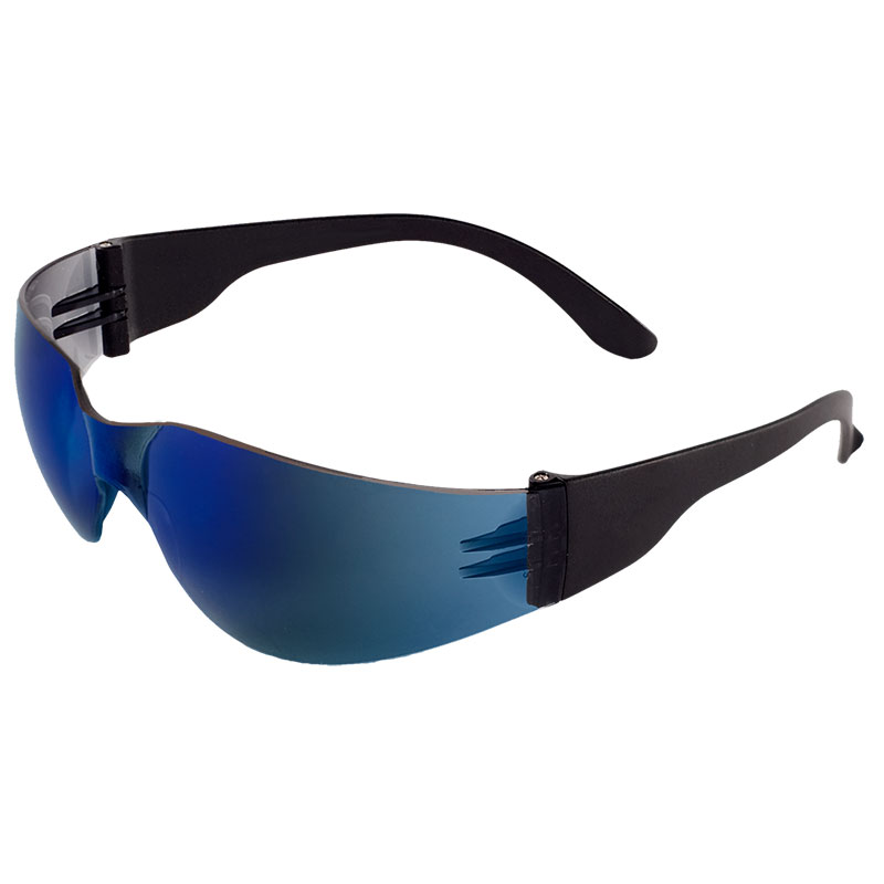 Torrent Safety Glasses. Lens: Blue Mirror. Frame: Frosted Black, 12/Cs