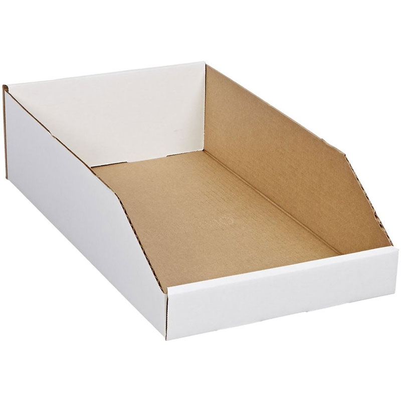 9" x 12" x 4 1/2" White Open Top Bin Box