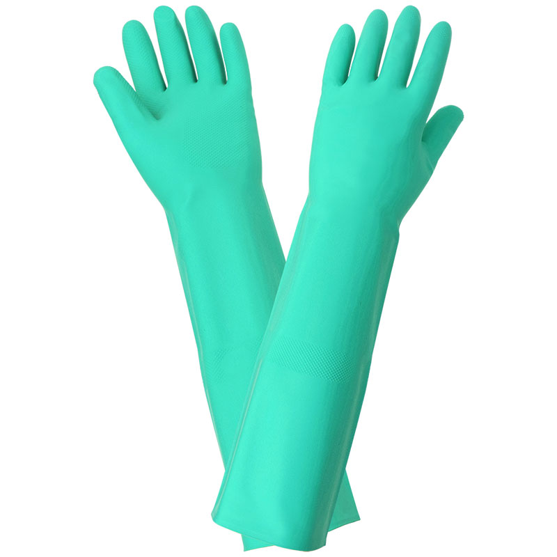 Heavy Weight 19" Unlined Nitrile Gloves, Large, 12 Pair/Pkg