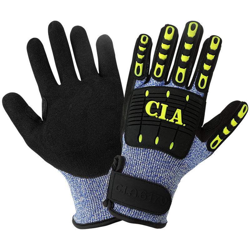 Vise Gripster C.I.A. Gloves, Tuffalene UHMWPE Shell, Nitrile Dipped Padded Palm, ANSI/SEA 138 Impact Level 1, ANSI Puncture Level 3, ANSI Cut Level A5, Large, 12 Pair/Pkg Vise Gripster C.I.A. Gloves, Tuffalene UHMWPE Shell, Nitrile Dipped Padded Palm, ANSI/SEA 138 Impact Level 1, ANSI Puncture Level 3, ANSI Cut Level A5, Large, 12 Pair/Pkg