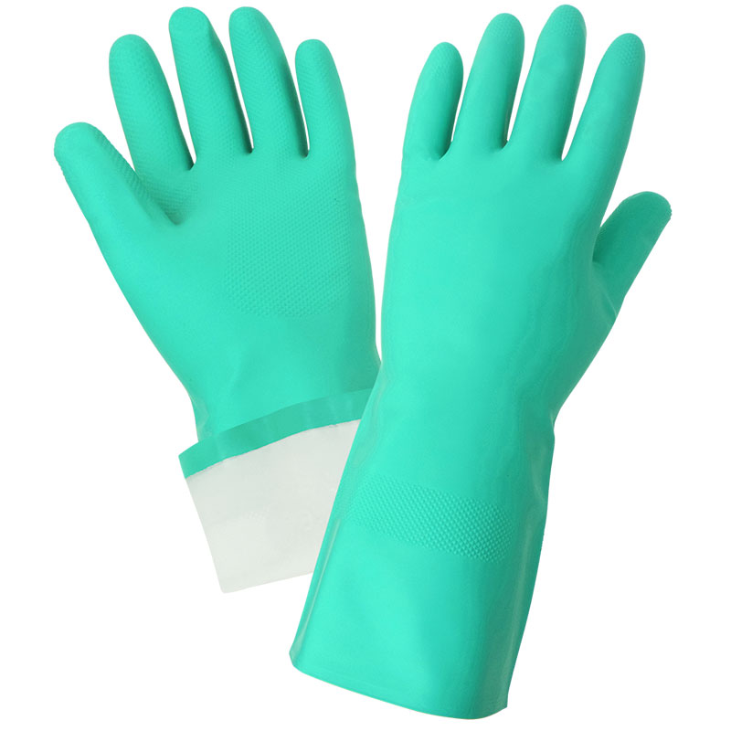 Nitrile Flocklined Gloves, Medium. 12 Pairs