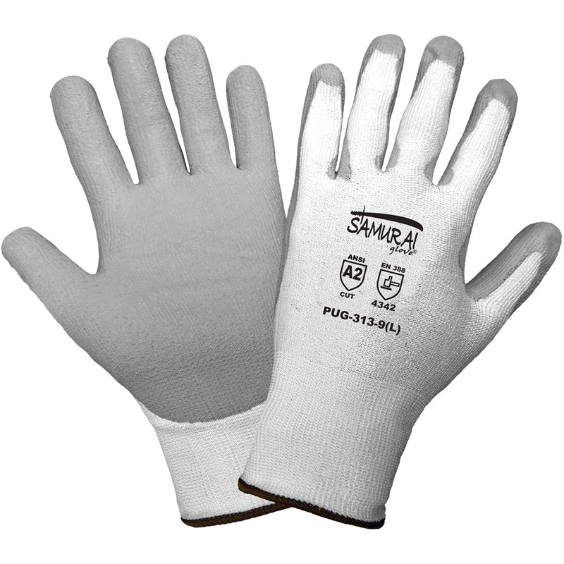 <strong>PUG313</strong> Samurai Polyurethane/HDPE Gloves. ANSI Cut Level A2<strong>Large. </strong>12 Pair/Pkg