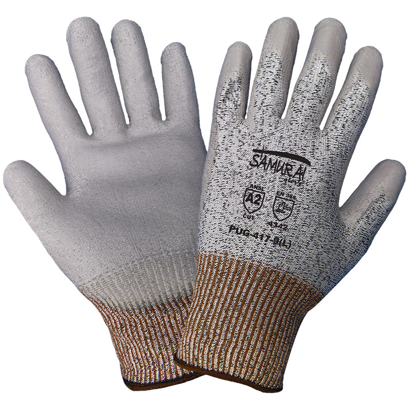 PUG417 Samurai Gloves,Salt and Pepper Color Tuffalene, Cut Resistant, ANSI Cut Level A2, Small, 12 Pair/Pkg