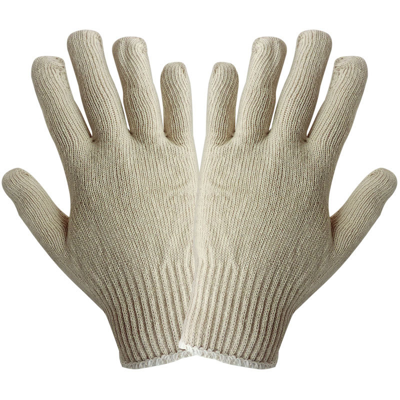 Natural Poly/Cotton String Knit Gloves, Mens Large. 12 Pair/Pkg
