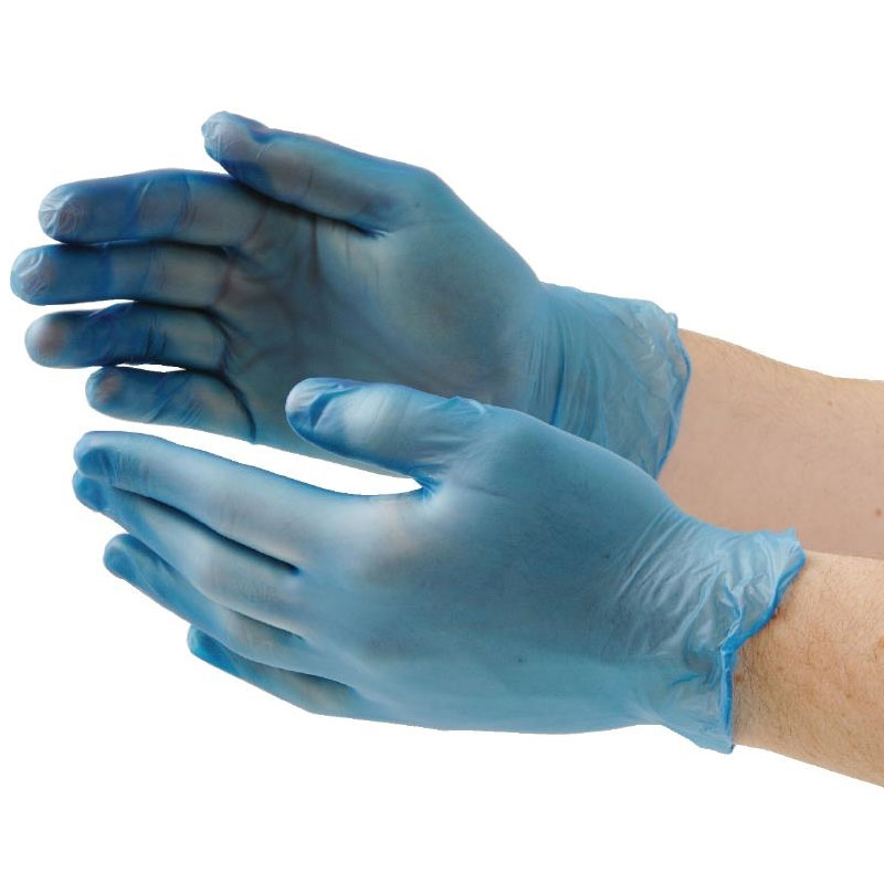 Blue Vinyl Powder Free Gloves. Large. 100/Box