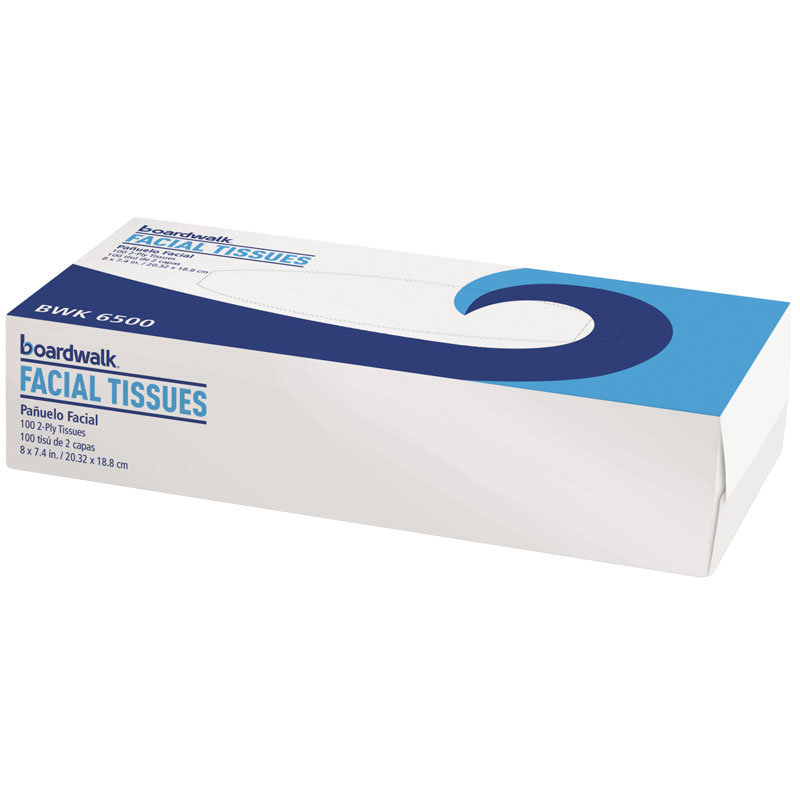Boardwalk® 2 Ply Facial Tissue. 100 Sheets Per Box. 30 Boxes Per Case.