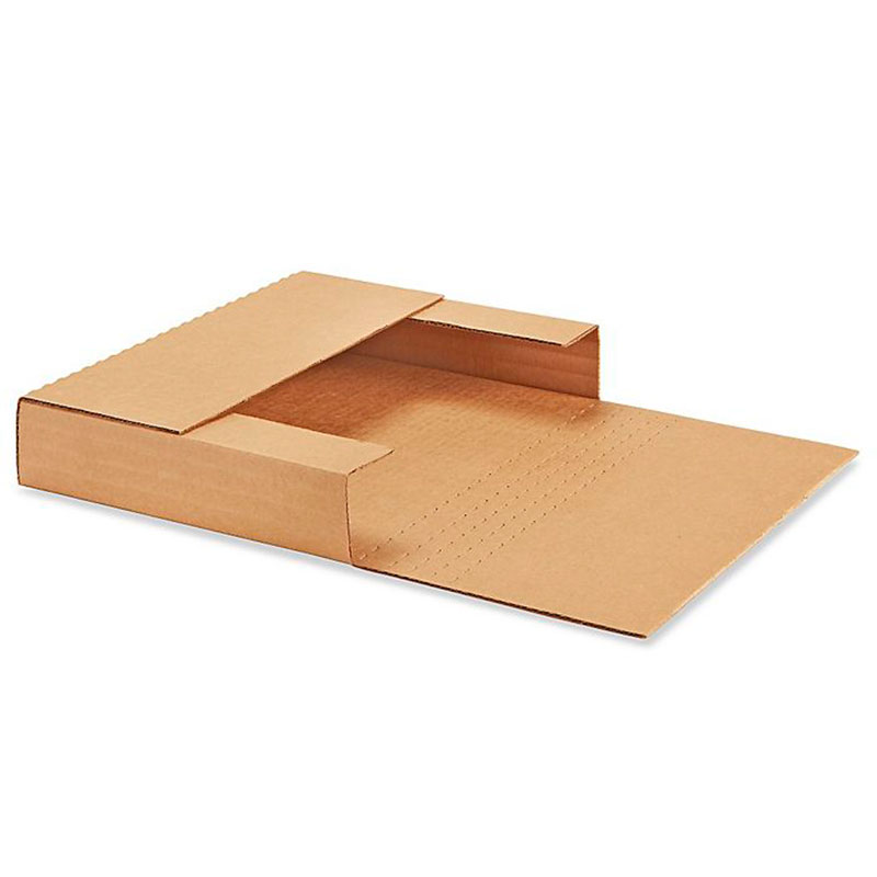 12 1/8" x 9 1/8" x 2" Kraft Easy Fold Mailer. 1/Ea