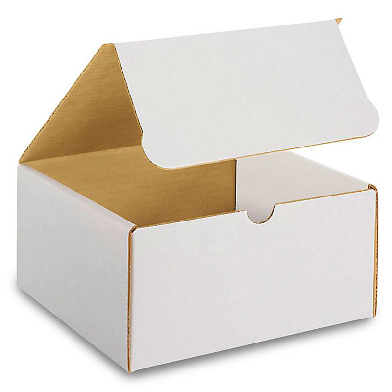 8 x 8 x 4" White Corrugated Mailers. 1/Ea