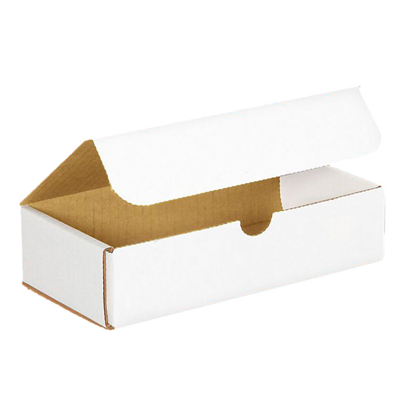 7 1/2" x 3 1/4" x 1 3/4" White Corrugated Mailers. 1/Ea
