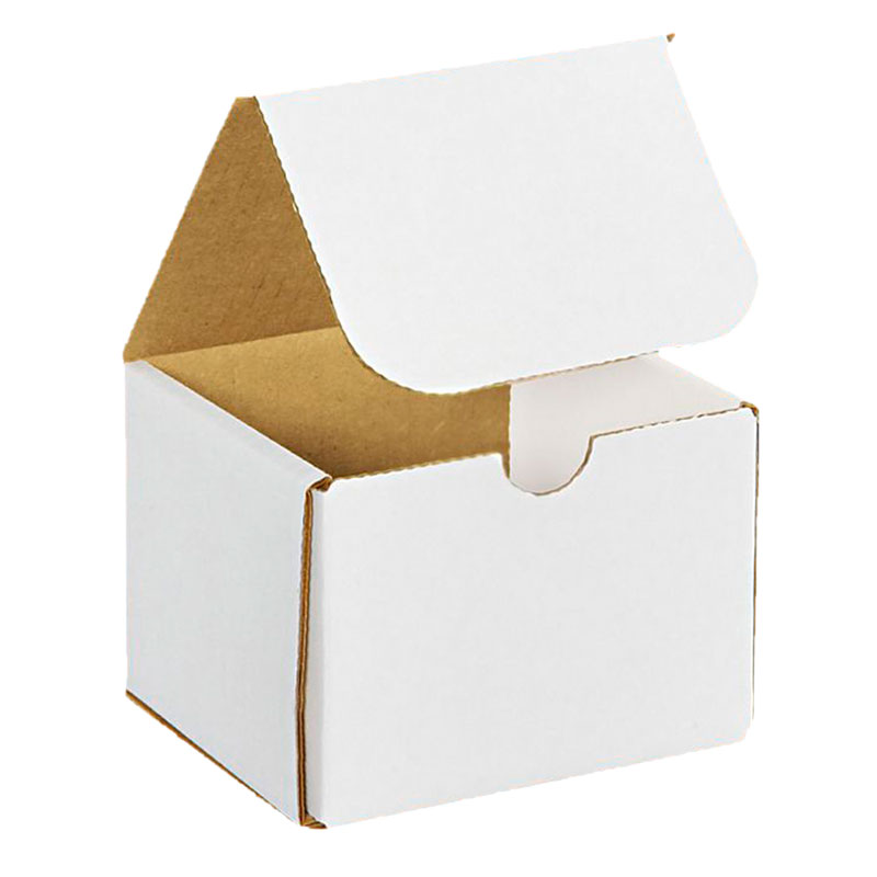 4 3/8" x 4 3/8" x 3 1/2" White Corrugated Mailers. 1/Ea