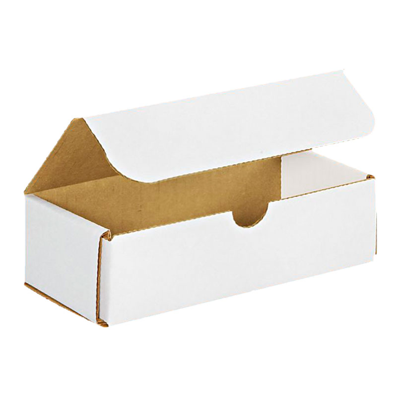 6 1/2" x 2 1/2" x 1 3/4" White Corrugated Mailers. 1/Ea